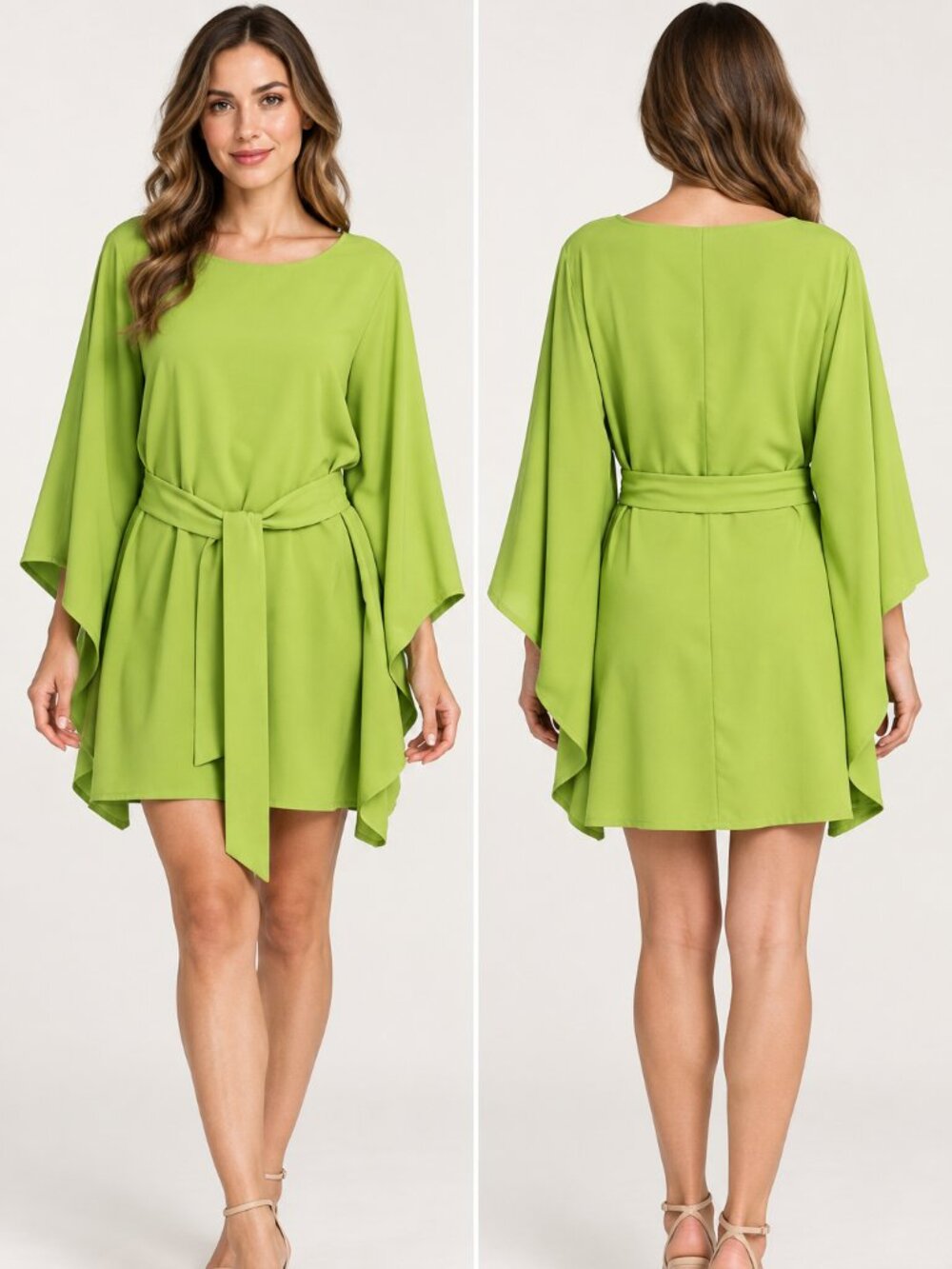 Made in Italy Lime Green Butterfly Dress One Size